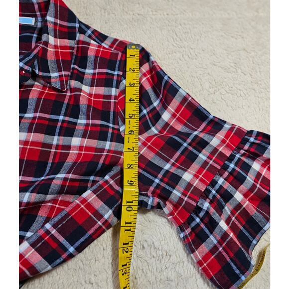 Draper James Sz14 Blue Red White Plaids Shirt Dress w belt. Artzy. Soft. Spring - Picture 7 of 11